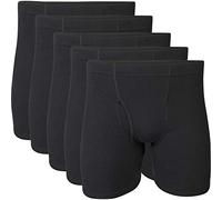 Gildan Herren Unterwäsche mit Verdecktem Bund, Boxershorts, Multipack Retroshorts, Schwarz (5er-Pack), Large