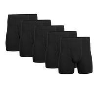 Gildan Herren Boxershorts mit verdecktem Bund, Multipack Retroshorts, Schwarz (5er-Pack), Medium
