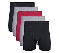 Gildan Herren Underwear Covered Waistband Boxer Briefs, Multipack Retroshorts, Schwarz/Granat/Graphit (5er-Pack), X-Large