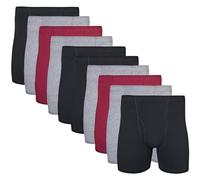 Gildan Herren Underwear Covered Waistband Boxer Briefs, Multipack Slip, Schwarz/Granat/Graphit (10er-Pack), Large