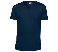 Gildan Herren V‑Ausschnitt T‑Shirt, weich – Blau (Marineblau) – Größe M