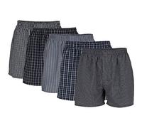 Gildan Herren Woven Shorts, Multipack Boxershorts, Schwarze Streifen Sortiert (5er-pack), XL EU
