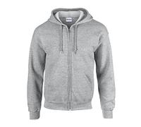 Gildan - Kapuzen-Sweatjacke 'Heavyweight Full Zip' / Sport Grey, 5XL