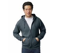 Gildan Unisex Kapuzensweatshirt aus Fleece mit Reißverschluss, Stil G18600 T-Shirt, Dunkles Erika, L