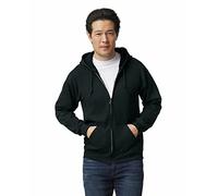 Gildan Kapuzensweatshirt G18600 – Unisex Fleece mit Reißverschluss, Schwarz M