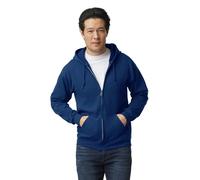 Gildan Unisex Kapuzensweatshirt aus Fleece mit Reißverschluss, Stil G18600 T-Shirt, Marineblau, XXL