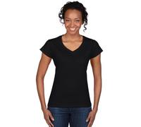 Gildan: Ladies` Softstyle® V-Neck T-Shirt 64V00L, Größe:M;Farbe:Black
