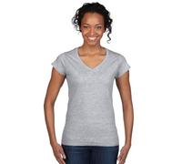 Gildan: Ladies` Softstyle® V-Neck T-Shirt 64V00L, Größe:XL;Farbe:Sport Grey
