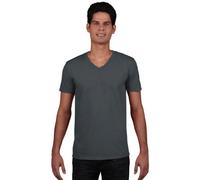 Gildan, Men‘s Soft Style, T-Shirt mit V-Ausschnitt Gr. XXL, grau