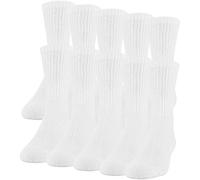Gildan Men's Cotton Crew Socks, 10 Pair, White, Shoe Size 6-12 US