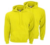 Gildan mens Heavy Blend 8 oz. 50/50 Hood(G185)-SAFETY GREEN-XL-2PK