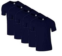 Gildan Mens Softstyle T-shirt 5-Pack, Navy, M
