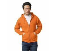 gildan Mit Reißverschluss und Kapuze, Modell Blend Unisex Herren Damen - Sport/Gym, Orange, XL