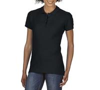 G64800L Gildan Damen Poloshirt Polohemd Softstyle® Doppeltes Piqué Polo Black M