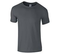 Gildan Soft-Style Herren T-Shirt, Kurzarm, Rundhalsausschnitt (XL) (Kohlegrau)