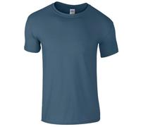 Gildan Soft-Style Herren T-Shirt, Kurzarm, Rundhalsausschnitt XXL,Indigoblau
