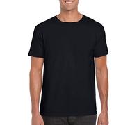 Gildan Soft-Style Herren T-Shirt, Kurzarm, Rundhalsausschnitt XXL,Schwarz