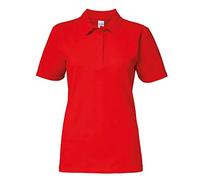 Gildan Softstyle Damen Kurzarm Doppel Pique Polo Shirt (S) (Rot)
