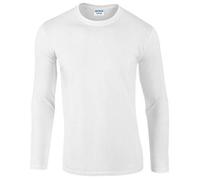 Gildan Softstyle, langärmeliges T-Shirt Gr. M, weiß