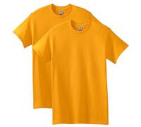 Gildan T-Shirt aus Schwerer Baumwolle, Unisex, Stil G5000, Multipack, Gold (2er-Pack), L