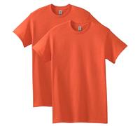 Gildan T-Shirt aus Schwerer Baumwolle, Unisex, Stil G5000, Multipack, Orange (2er-Pack), L