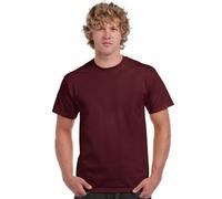 Gildan T-Shirt, Baumwolle, für Herren, kurze ärmel, Rundhals-Ausschnitt, stylisch Gr. XL, kastanienbraun