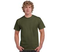 Gildan T-Shirt, Baumwolle, für Herren, kurze ärmel, Rundhals-Ausschnitt, stylisch Gr. XXL, military green