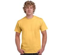 Gildan T-Shirt, Baumwolle, für Herren, kurze ärmel, Rundhals-Ausschnitt, stylisch, Herren, Hellgelb, S