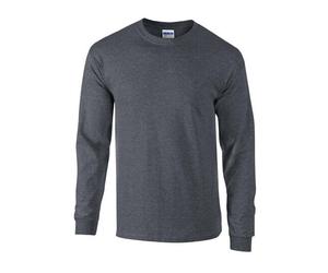 Gildan - Ultra Cotton™ Long Sleeve T-Shirt Dark Heather - Gr. - S
