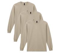 Gildan Ultra Cotton Long Sleeve T-Shirt, Style G2400, Multipack, Sand (3er-Pack), L