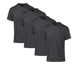 Gildan Uni Erwachsene Softstyle CVC Kurzarm-T-Shirt, Stil G67000, Multipack, Pitch Black Mist (4er-Pack), M