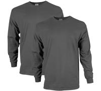 Gildan Uni Erwachsene Ultra Cotton Langarm T-Shirt Style G2400 Multipack, Anthrazit (2er-Pack), XL