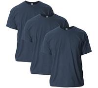 Gildan Uni-Erwachsene Ultra Cotton, Style G2000, Multipack T-Shirt, Heather Navy (3er-Pack), L