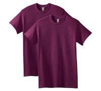 Gildan Unisex-Erwachsene Heavy Cotton T-Shirt, Style G5000, Multipack Hemd, Kastanienbraun (2er-Pack), Klein