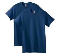 Gildan Unisex-Erwachsene Heavy Cotton T-Shirt, Style G5000, Multipack Hemd, Marineblau, 2 Stück, L (2er Pack)