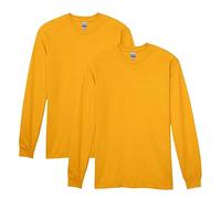 Gildan Uni-Erwachsene Heavy Cotton Long Sleeve, Style G5400, 2-Pack T-Shirt, Gold, Klein (2er Pack)