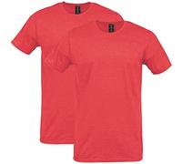 Gildan Unisex-Erwachsene Softstyle Baumwolle Style G64000 T-Shirt, Heather Red (2er-Pack), XL