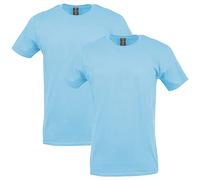 Gildan Uni-Erwachsene Softstyle Cotton, Style G64000, Multipack T-Shirt, Hellblau (2er-Pack), Klein