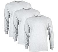 Gildan Uni-Erwachsene Ultra Cotton Long Sleeve, Style G2400, Multipack T-Shirt, Aschgrau (3er-Pack), M
