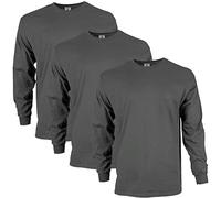 Gildan Uni-Erwachsene Ultra Cotton Long Sleeve, Style G2400, Multipack T-Shirt, Dunkelgrau (3er-Pack), M