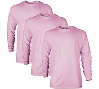 Gildan Unisex-Erwachsene Ultra Cotton Long Sleeve, Style G2400, Multipack T-Shirt, Hellrosa (3er-Pack), L