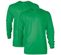 Gildan Unisex-Erwachsene Ultra Cotton Long Sleeve, Style G2400, Multipack T-Shirt, Irish Green (2er-Pack), S