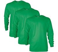 Gildan Uni-Erwachsene Ultra Cotton Long Sleeve Tee Style G2400 Multipack T-Shirt, Irish Green (3er-Pack), L