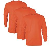 Gildan Unisex-Erwachsene Ultra Cotton Long Sleeve, Style G2400, Multipack T-Shirt, Orange (3er-Pack), M