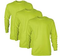 Gildan Uni-Erwachsene Ultra Cotton Long Sleeve, Style G2400, Multipack T-Shirt, Sicherheit, Grün (3er-Pack), 3XL