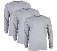 Gildan Uni-Erwachsene Ultra Cotton Long Sleeve, Style G2400, Multipack T-Shirt, Sport Grey (3er-Pack), 4XL