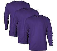 Gildan Uni-Erwachsene Ultra Cotton Long Sleeve, Style G2400, Multipack T-Shirt, Violett (3er-Pack), XL