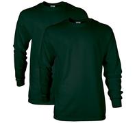 Gildan Unisex-Erwachsene Ultra Cotton Long Sleeve, Style G2400, Multipack T-Shirt, Waldgrün, 3XL (2er Pack)