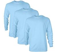 Gildan Unisex-Erwachsene Ultra Cotton Long Sleeve Tee Style G2400 Multipack T-Shirt, Hellblau (3er-Pack), XXL