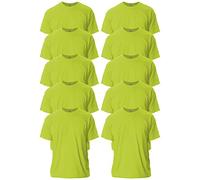 Gildan Unisex-Erwachsene Ultra Cotton, Style G2000, Multipack T-Shirt, Safety Green (10er-Pack), 4XL